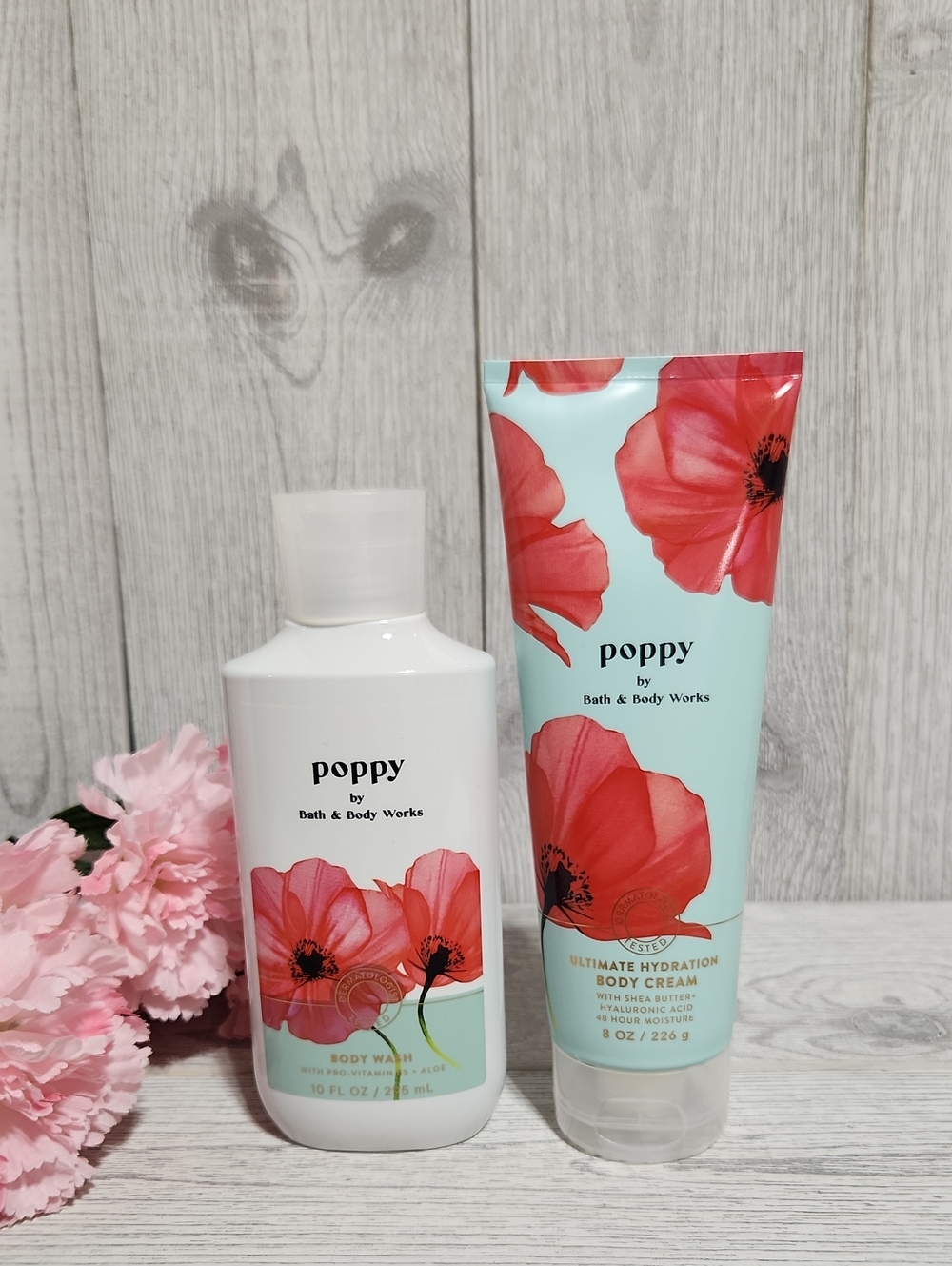 Bath & Body Works Poppy Body Wash & Body Cream Set
